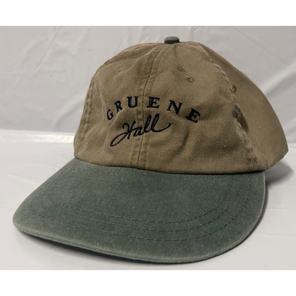 GRUENE HALL CAP TEXAS OLDEST DANCE HALL‎ HAT TAN GREEN ADJUSTABLE